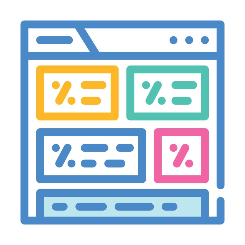 website with discounts color icon vector illustration