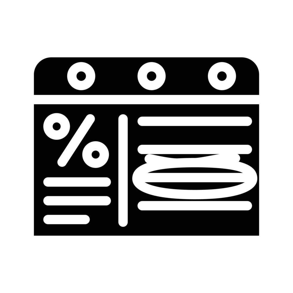 website with discounts glyph icon vector illustration