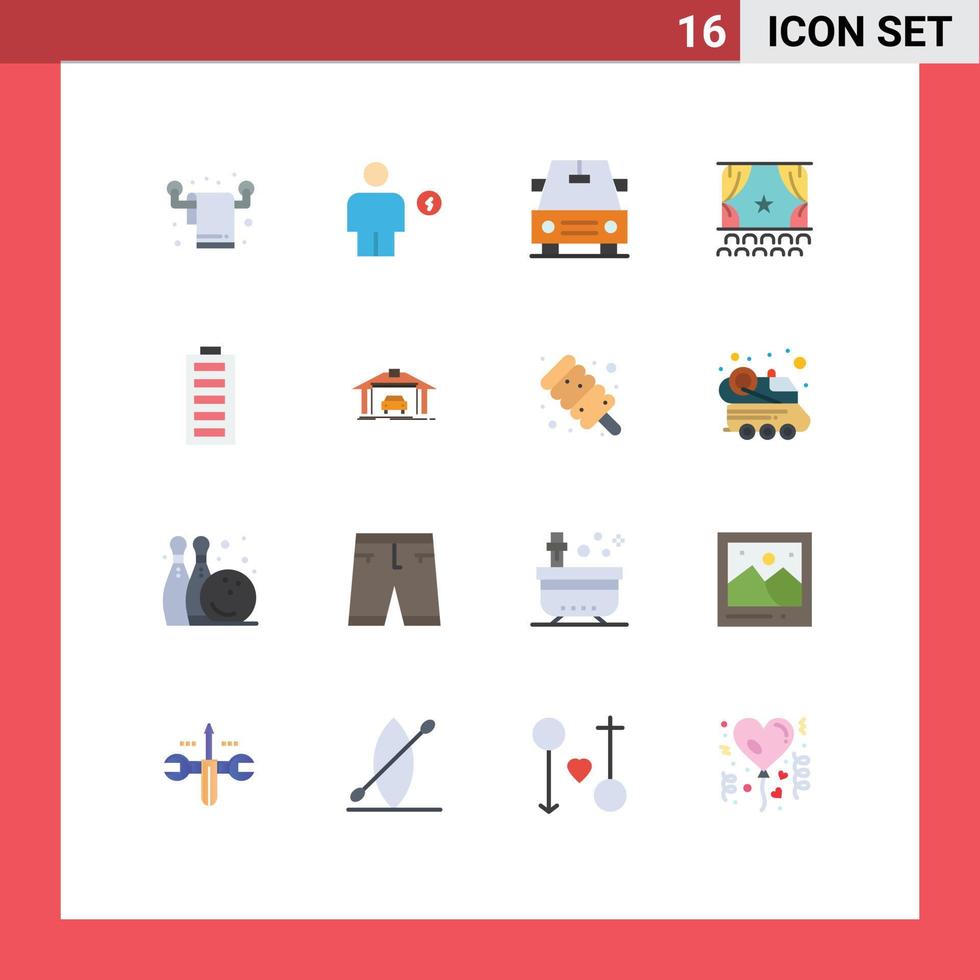 16 Universal Flat Colors Set for Web and Mobile Applications electric premiere human performance debut Editable Pack of Creative Vector Design Elements