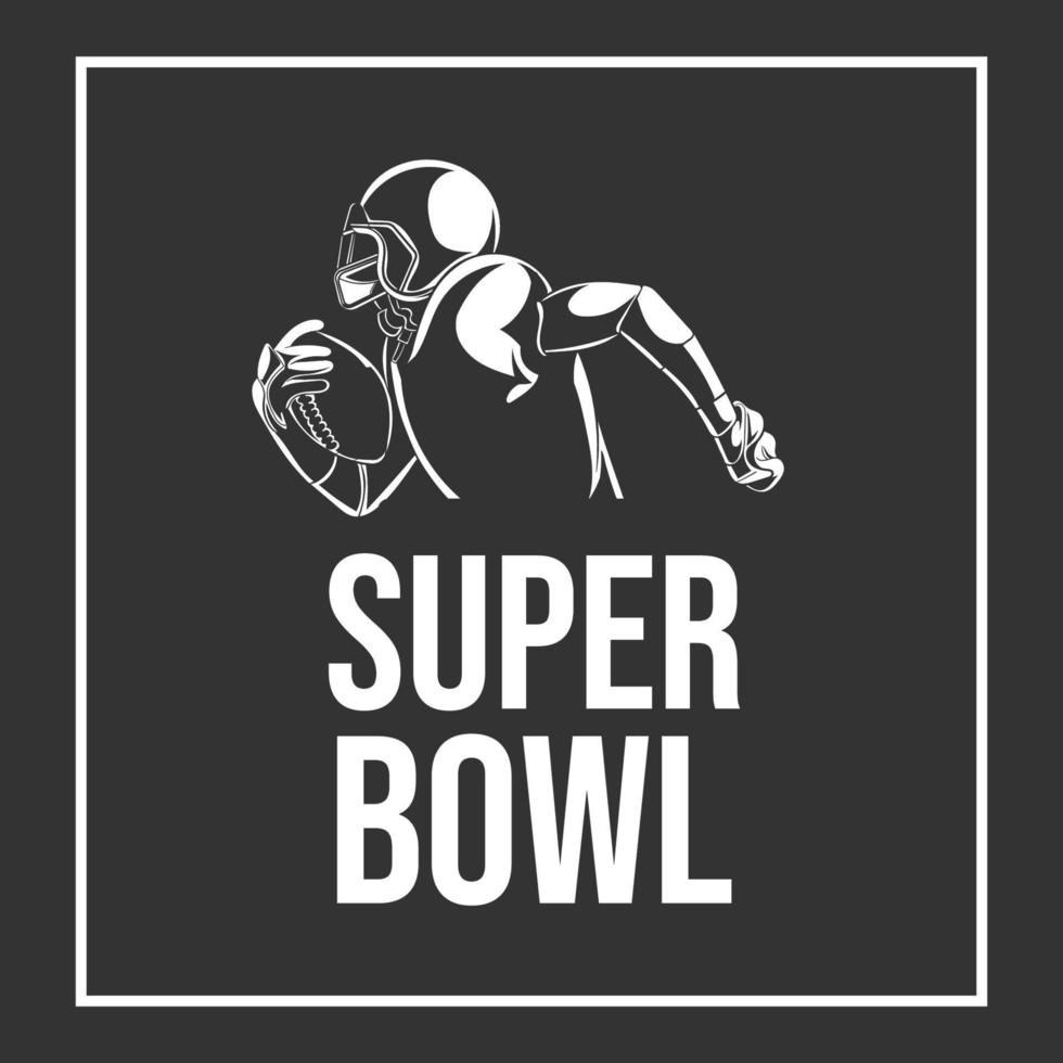 jugador de fútbol americano super bowl deporte tema vector