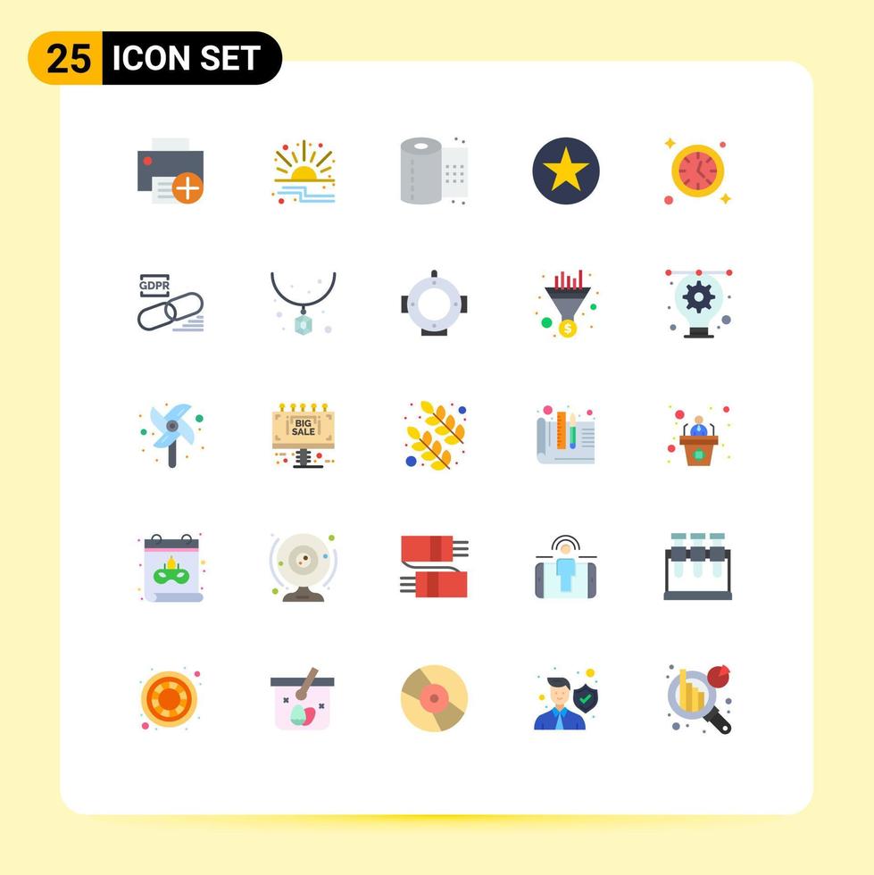 conjunto de 25 iconos de interfaz de usuario modernos símbolos signos para decoración de estrellas venta círculo papel higiénico elementos de diseño vectorial editables vector