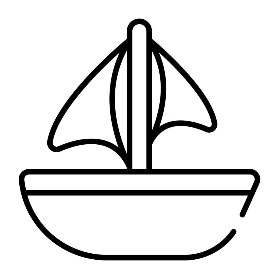 Editable icon of sailing, vector design of yacht