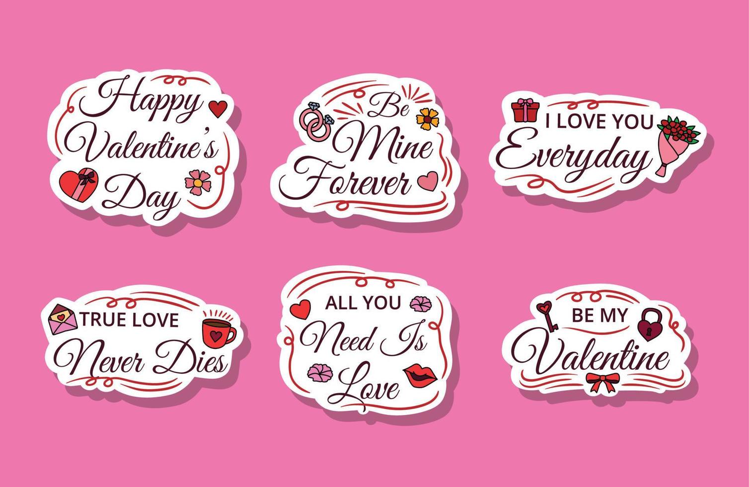 Valentine Sticker Set vector