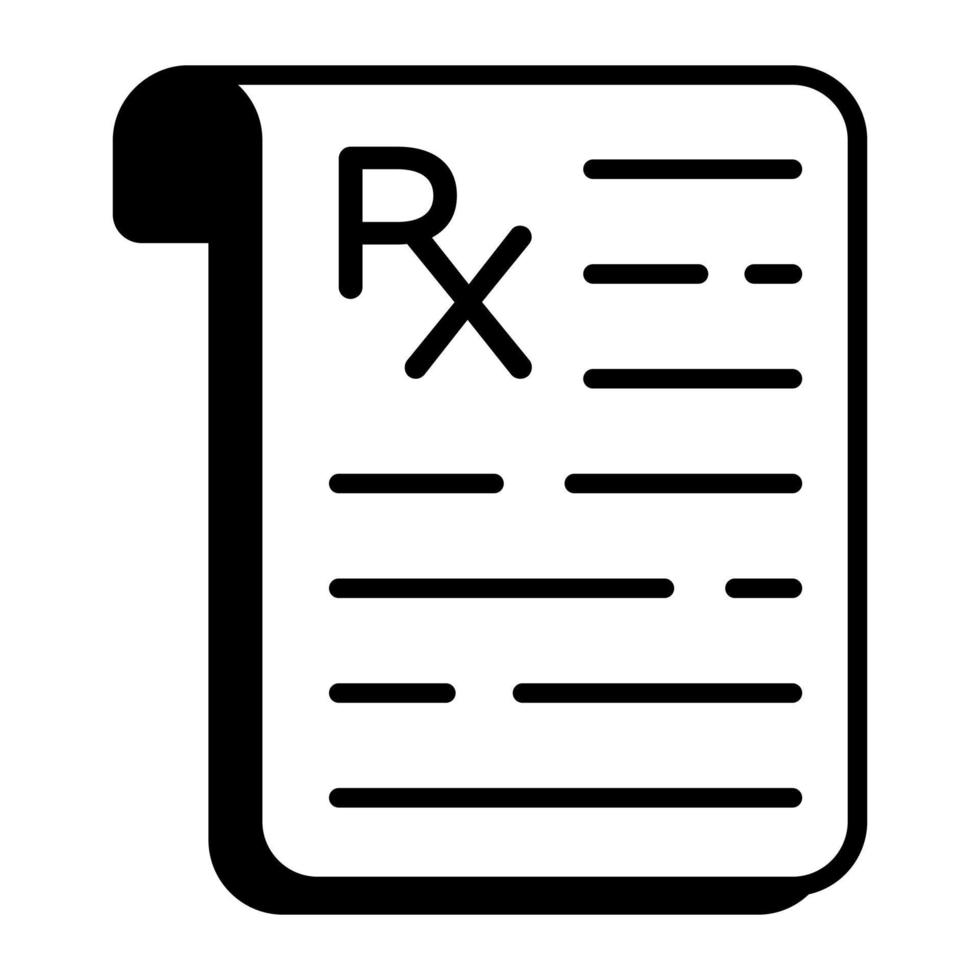 An editable vector of medical prescription, easy to use