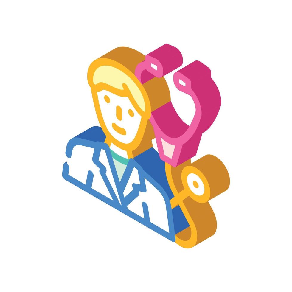 pulmonologist doctor isometric icon vector illustration