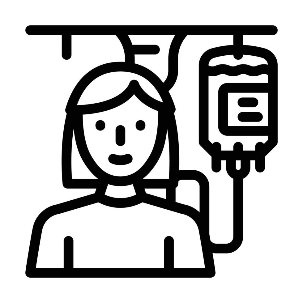 blood transfusion nurse line icon vector illustration