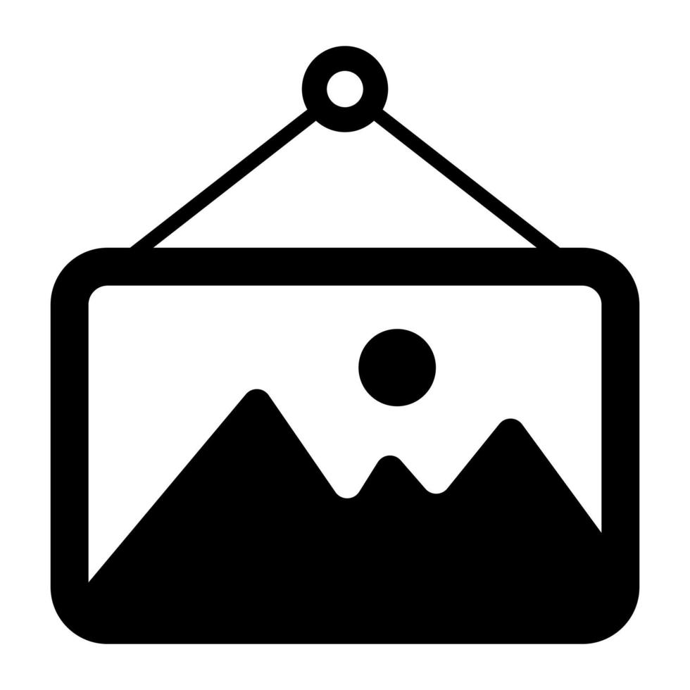 An amazing icon of hanging landscape scenery, editable vector