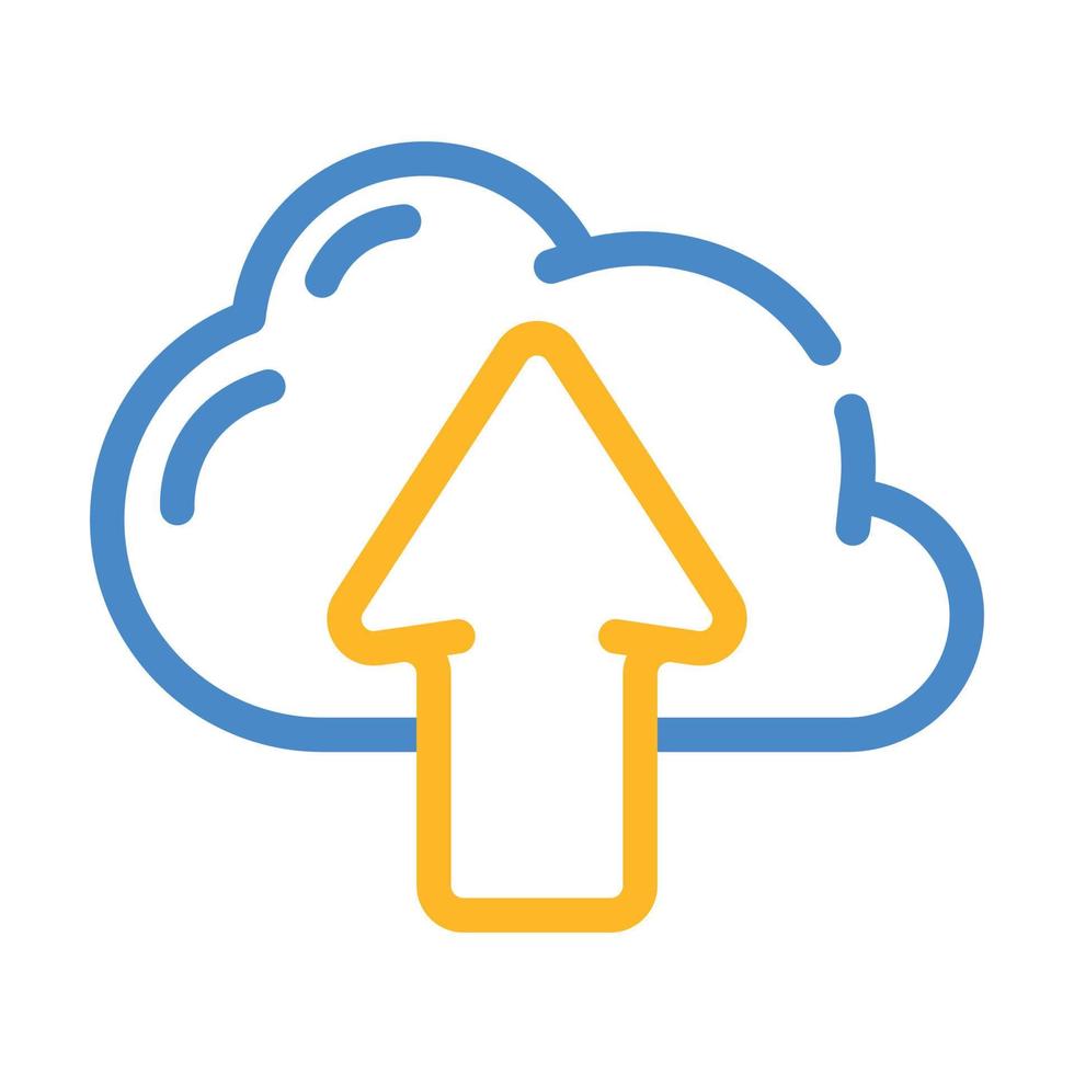 upload file in cloud storage color icon vector illustration