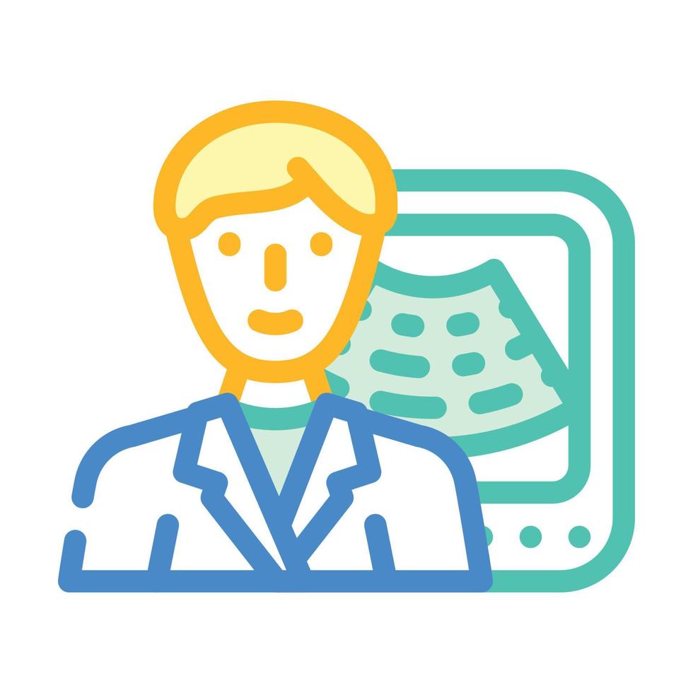 ultrasound medicine worker color icon vector illustration
