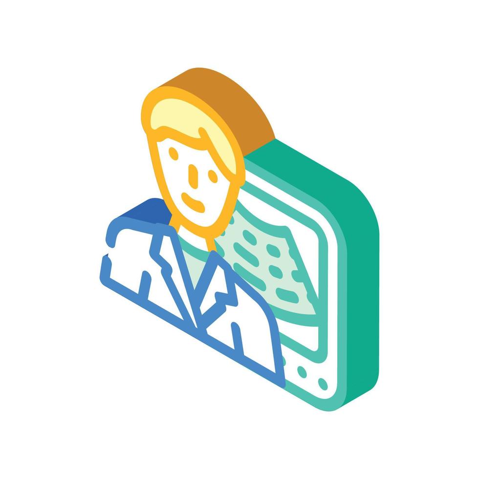 ultrasound medicine worker isometric icon vector illustration