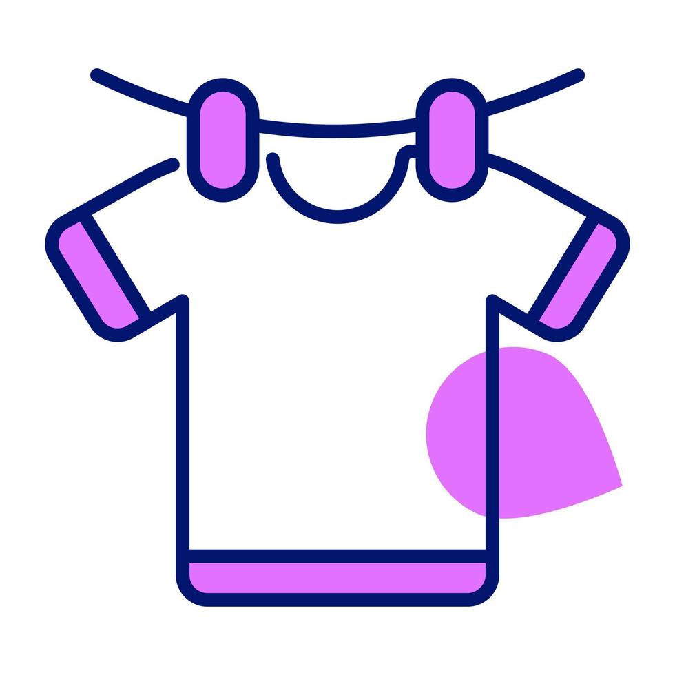 una camisa colgada de una cuerda, concepto de higiene y limpieza vector