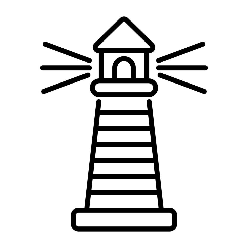 Lighthouse icon in modern style, premium vector of sea navigation