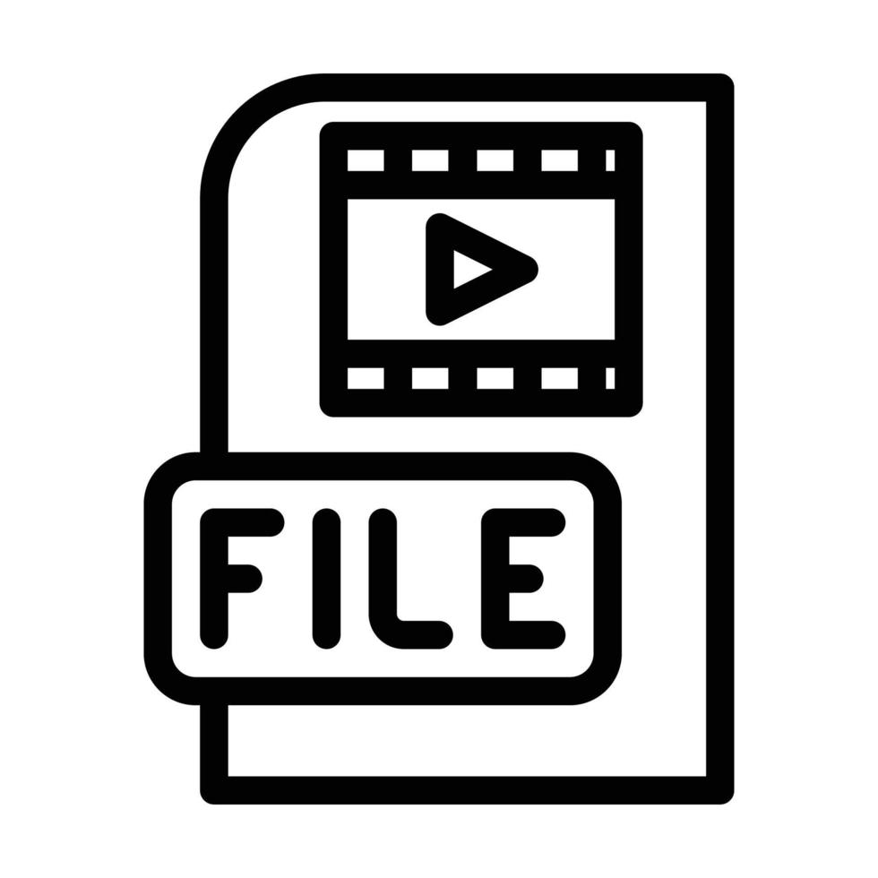 video file line icon vector illustration