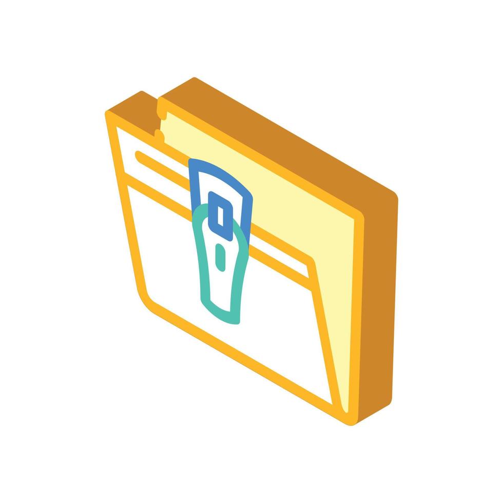 save file in folder isometric icon vector illustration