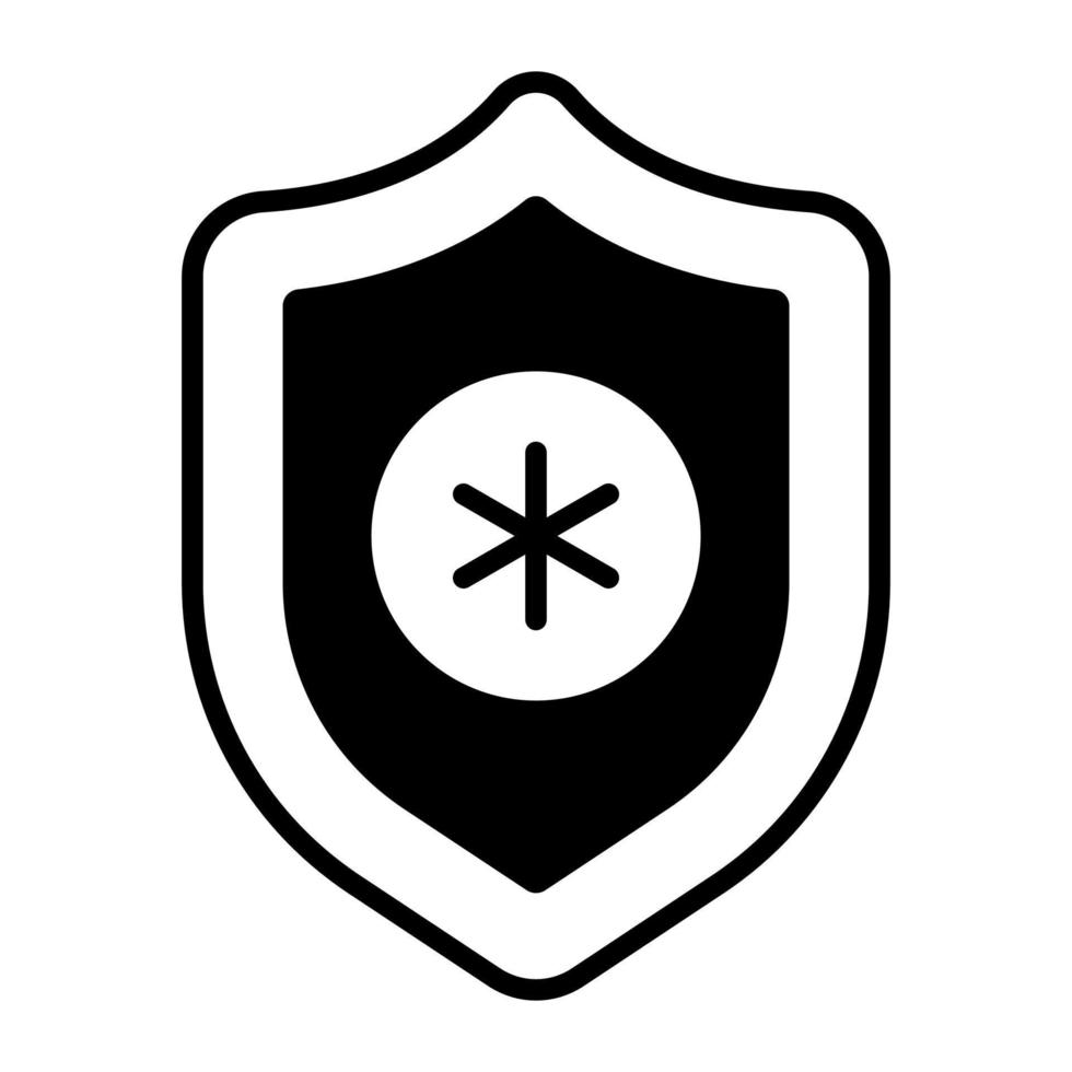 icono de protección médica, escudo de seguridad con vector de signos médicos