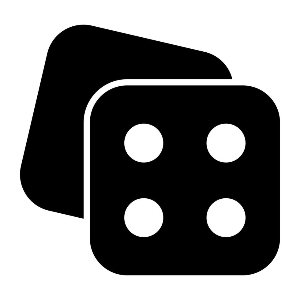 un icono de accesorio de juego de casino, vector de dados ludo en estilo moderno