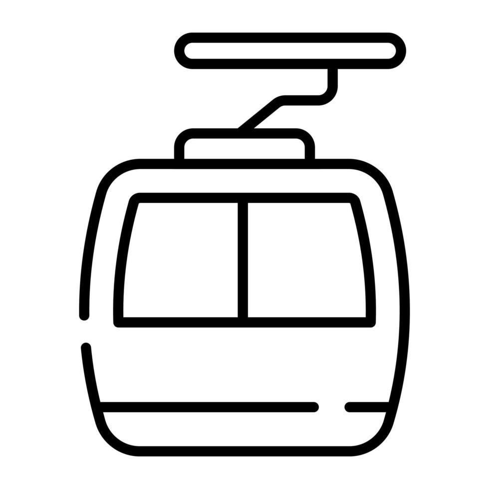 un ícono de teleférico que muestra el concepto de aventura, vector de transporte por cable