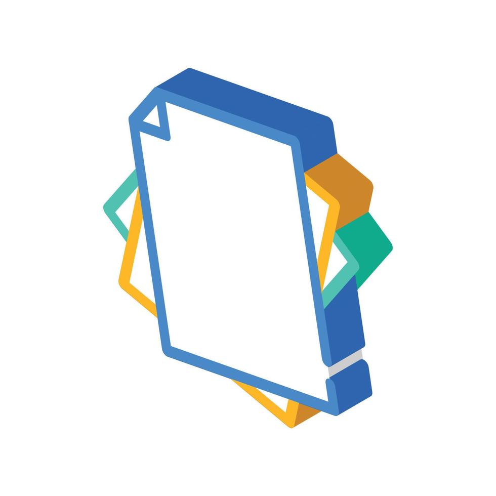 paper list isometric icon vector illustration