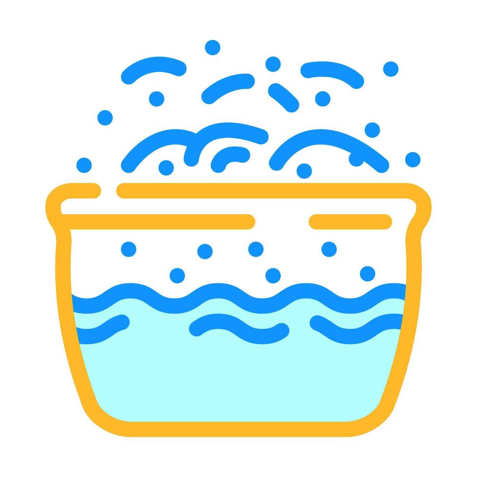 hervir agua para cocinar bolas de masa hervida icono de color ilustración vectorial vector