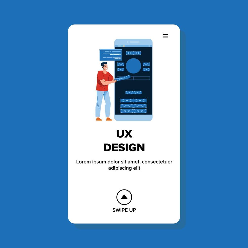 vector de ocupación de diseñador independiente de diseño de ux