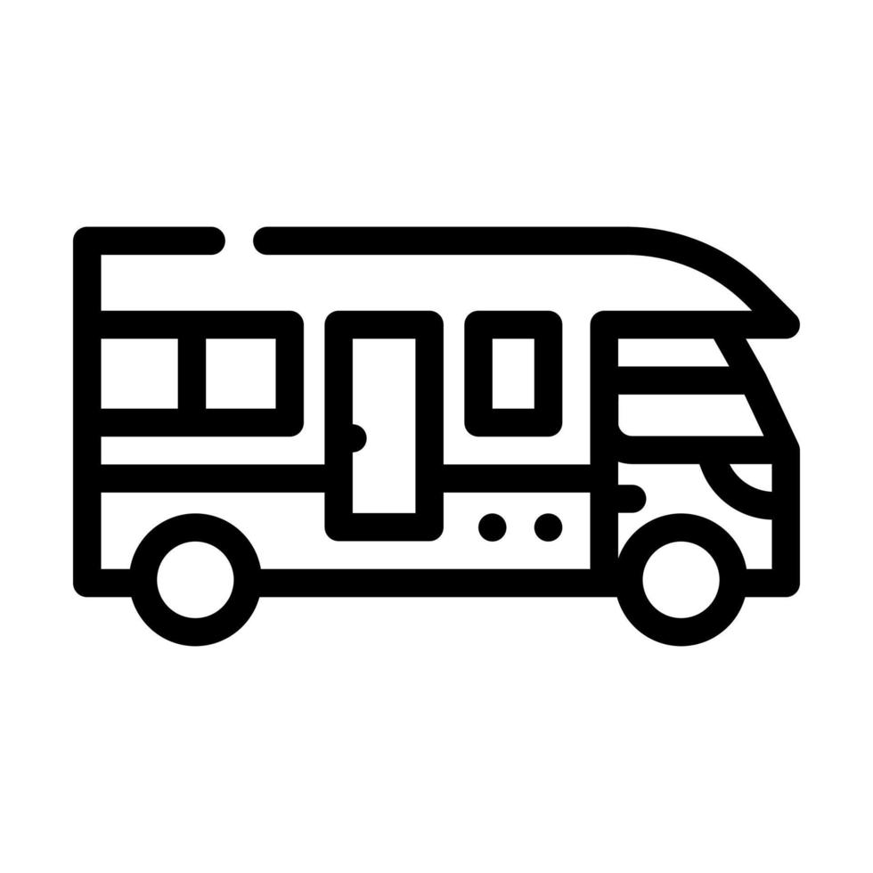 truck house on wheels line icon vector illustration
