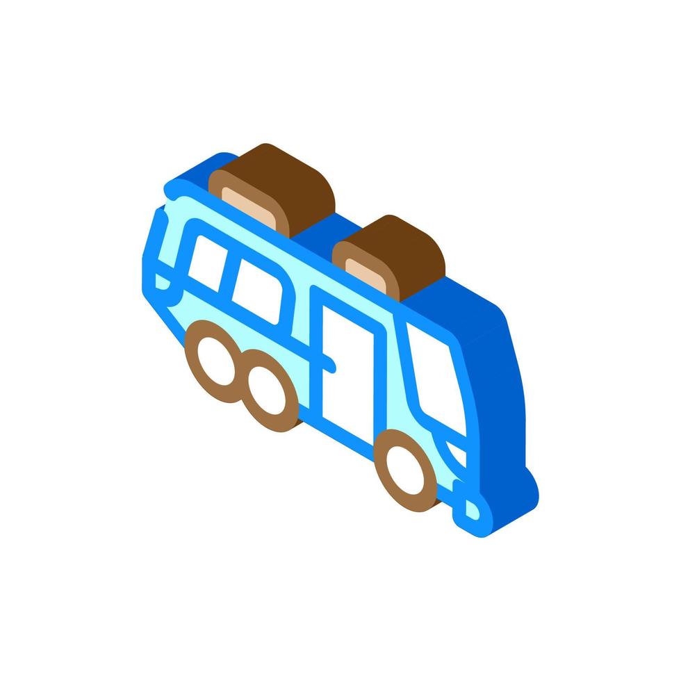 autobús a casa sobre ruedas icono isométrico ilustración vectorial vector