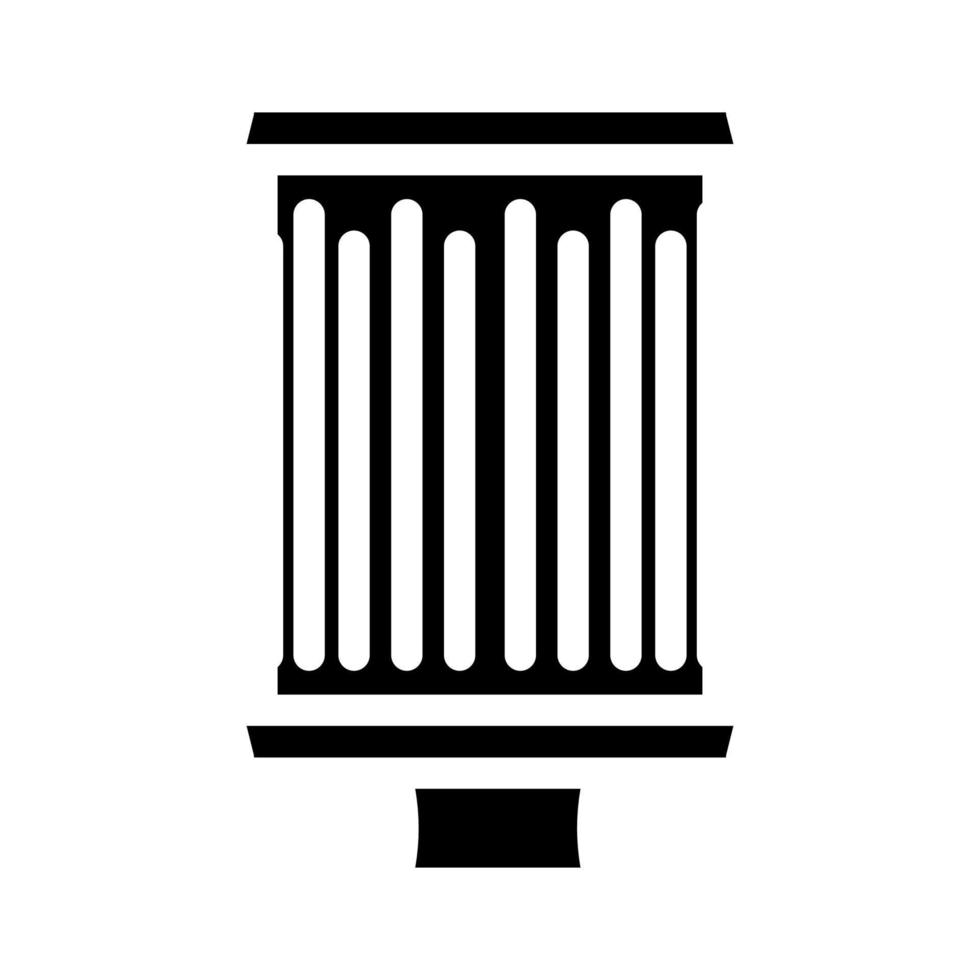 filtro de aire máquina de limpieza parte glifo icono vector ilustración