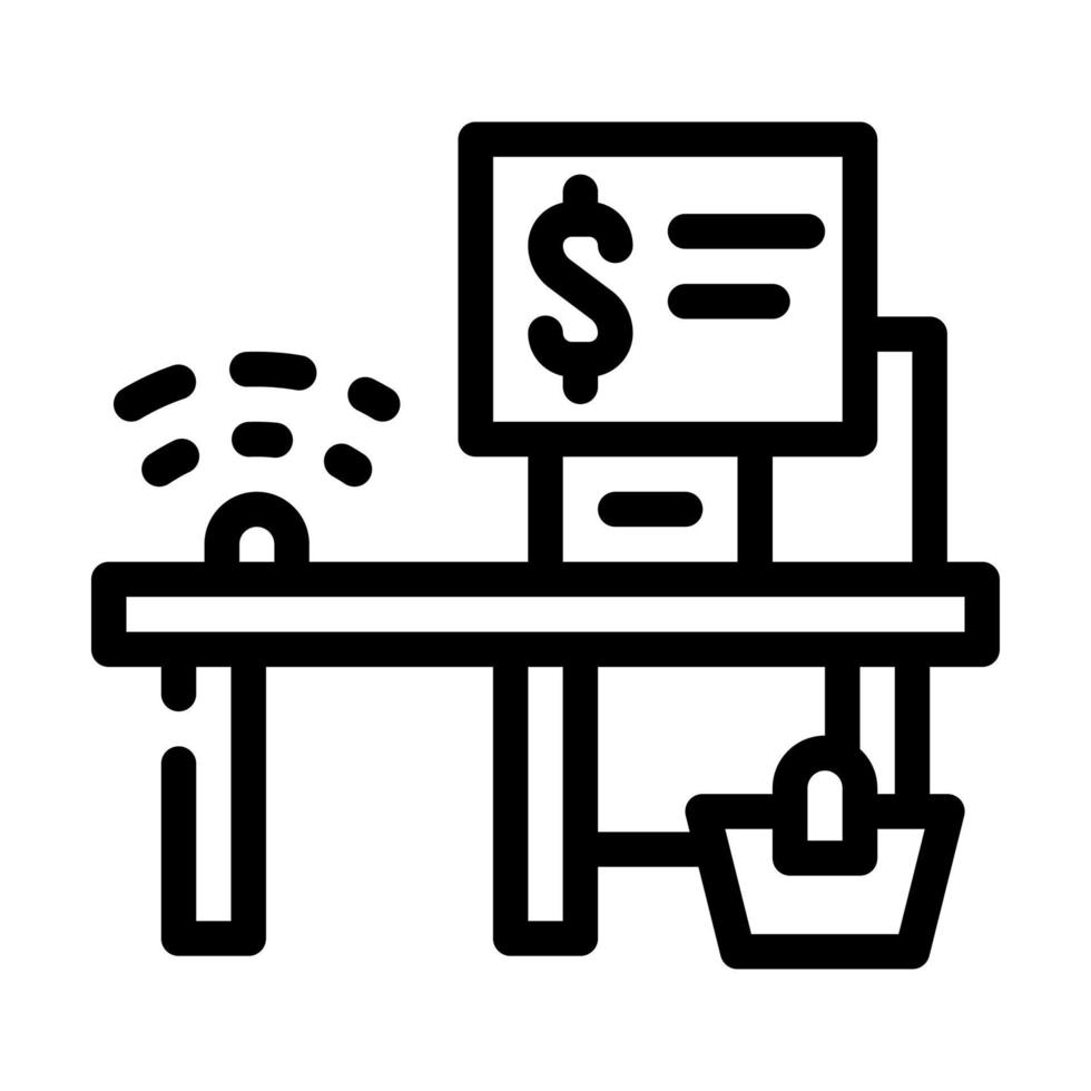 línea de ilustración de vector de icono de línea de pago de autoservicio