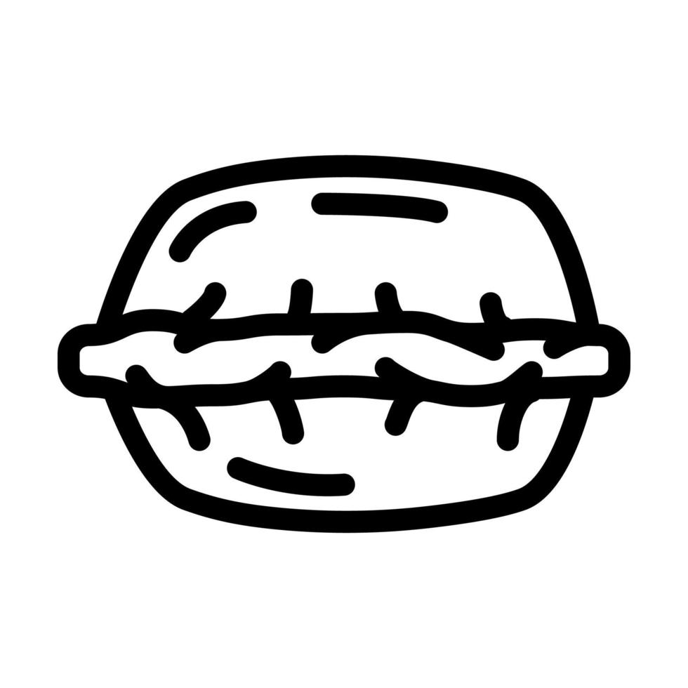 dumpling dish line icon vector illustration