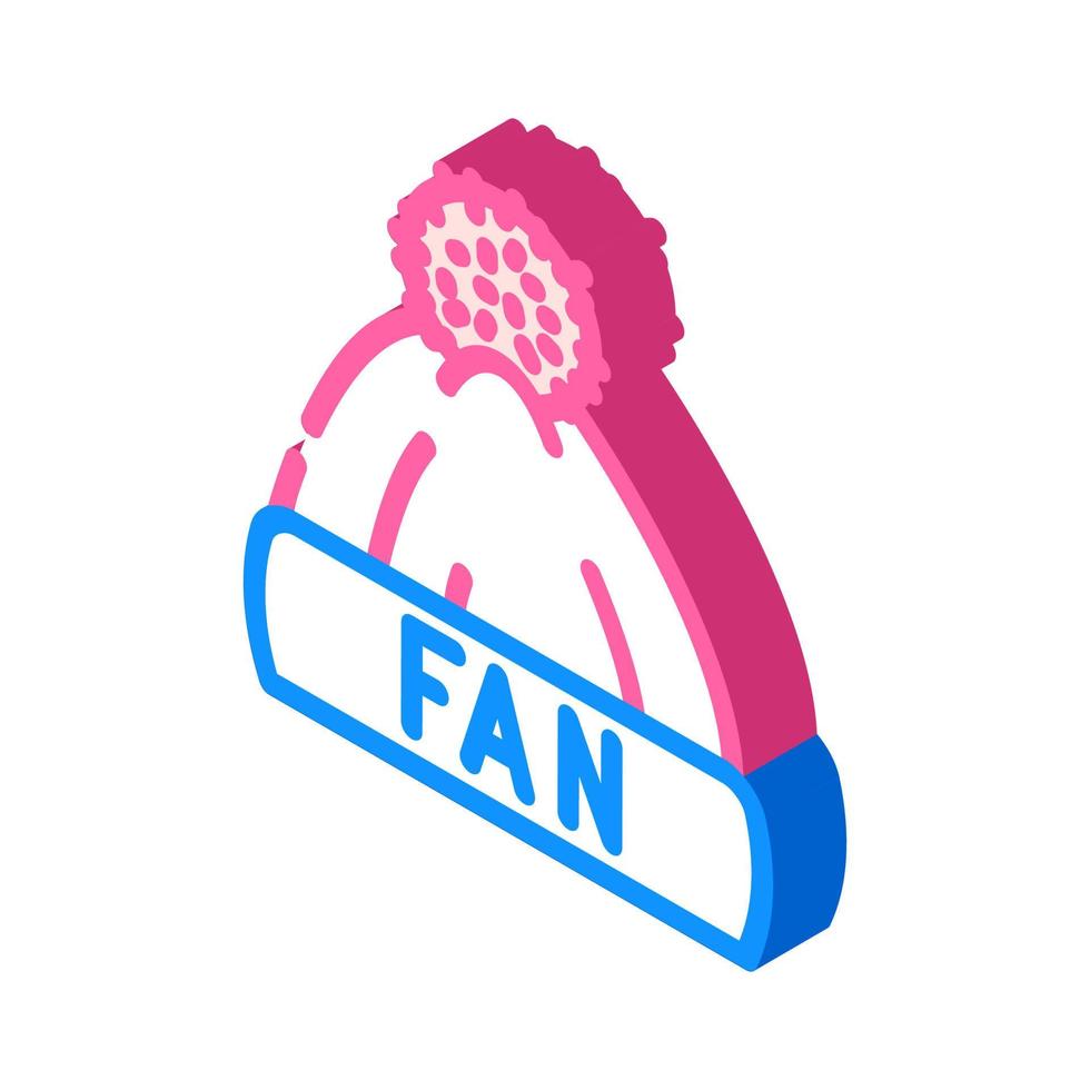 fan hat cloth isometric icon vector illustration
