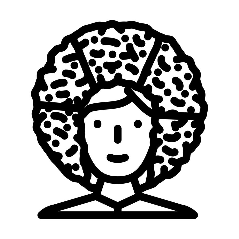wig fan line icon vector illustration