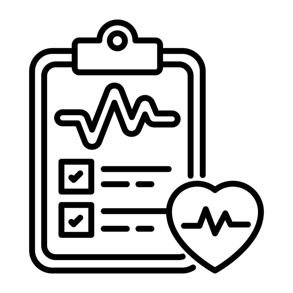 Heart checkup vector, trendy and modern style icon of health report vector