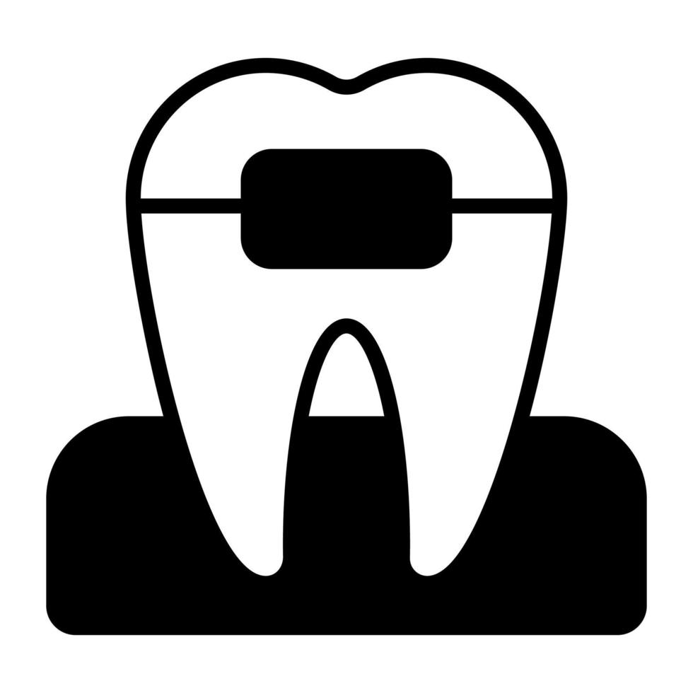 Dental braces on teeth, dental health concept vector