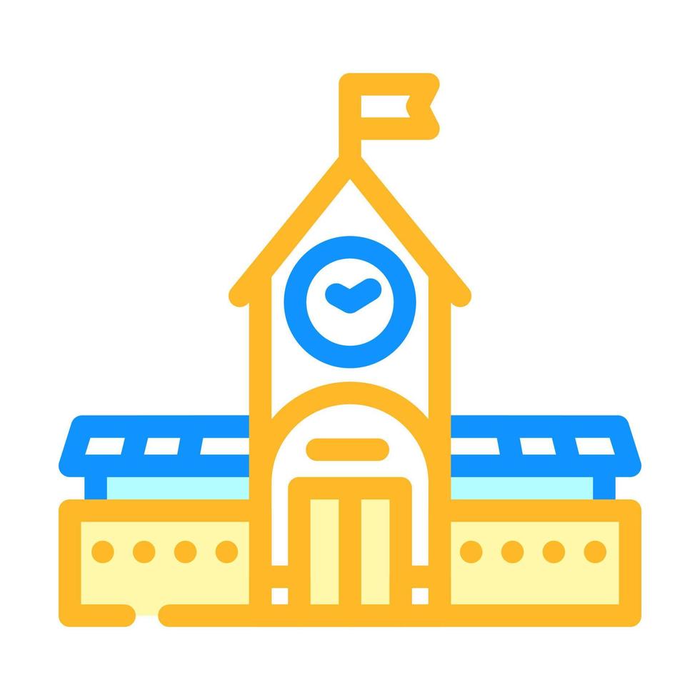 railway station color icon vector illustration