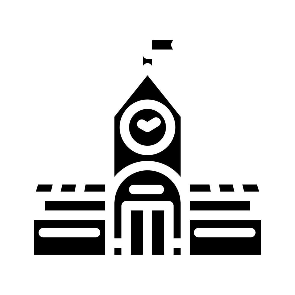 railway station glyph icon vector illustration