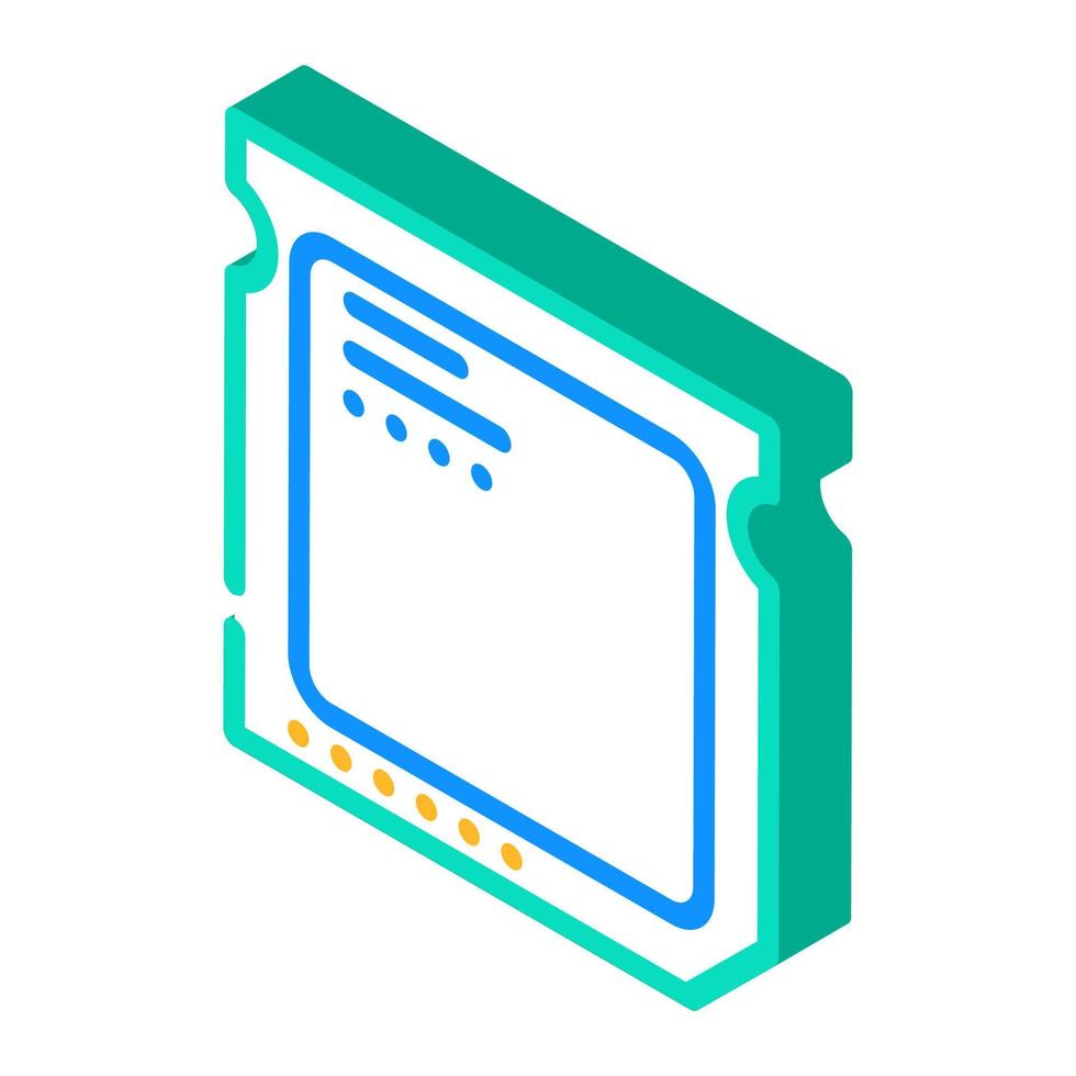 cpu computer detail isometric icon vector illustration