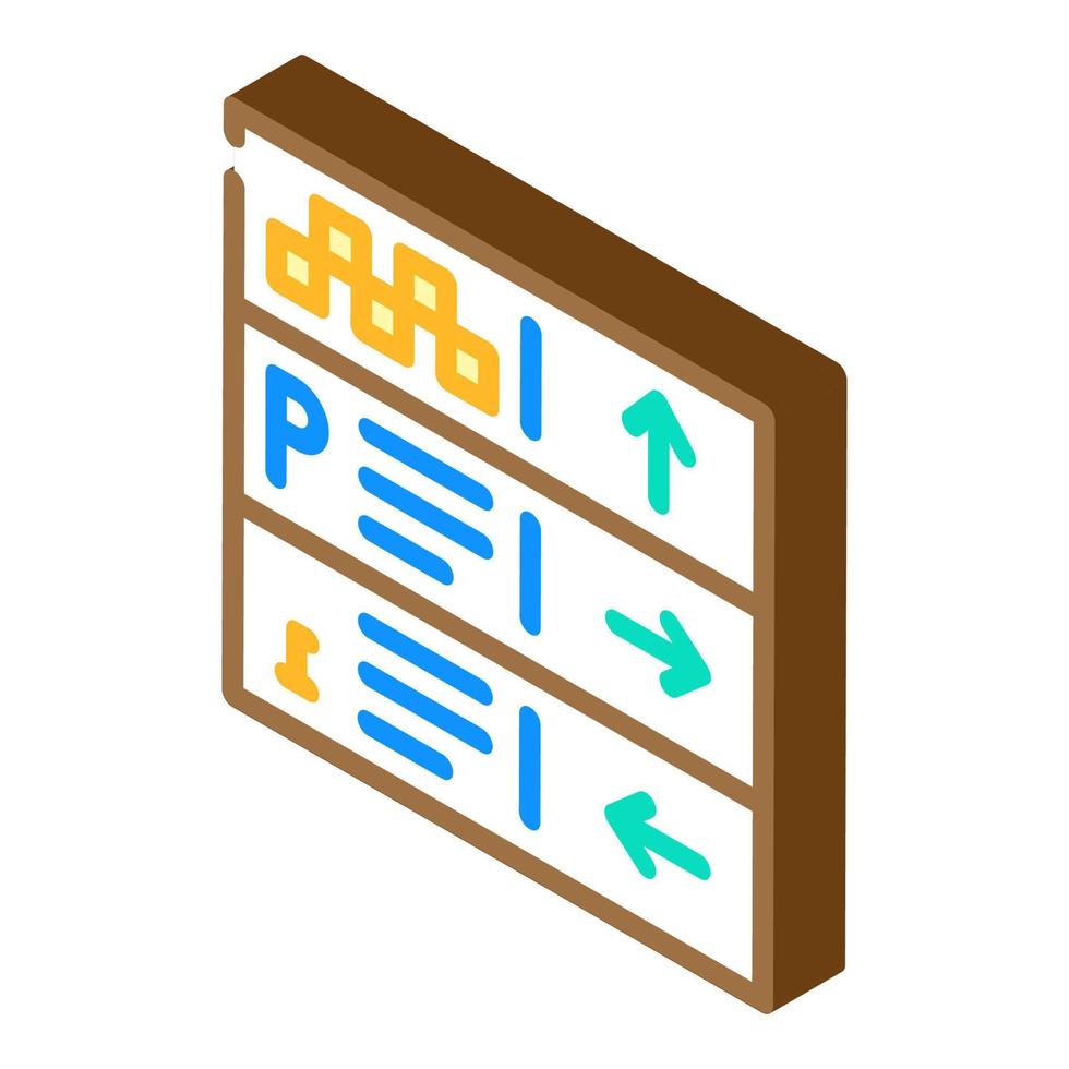 direction airport sign isometric icon vector illustration