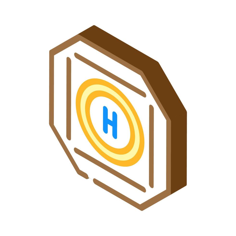 helicopter pad isometric icon vector illustration