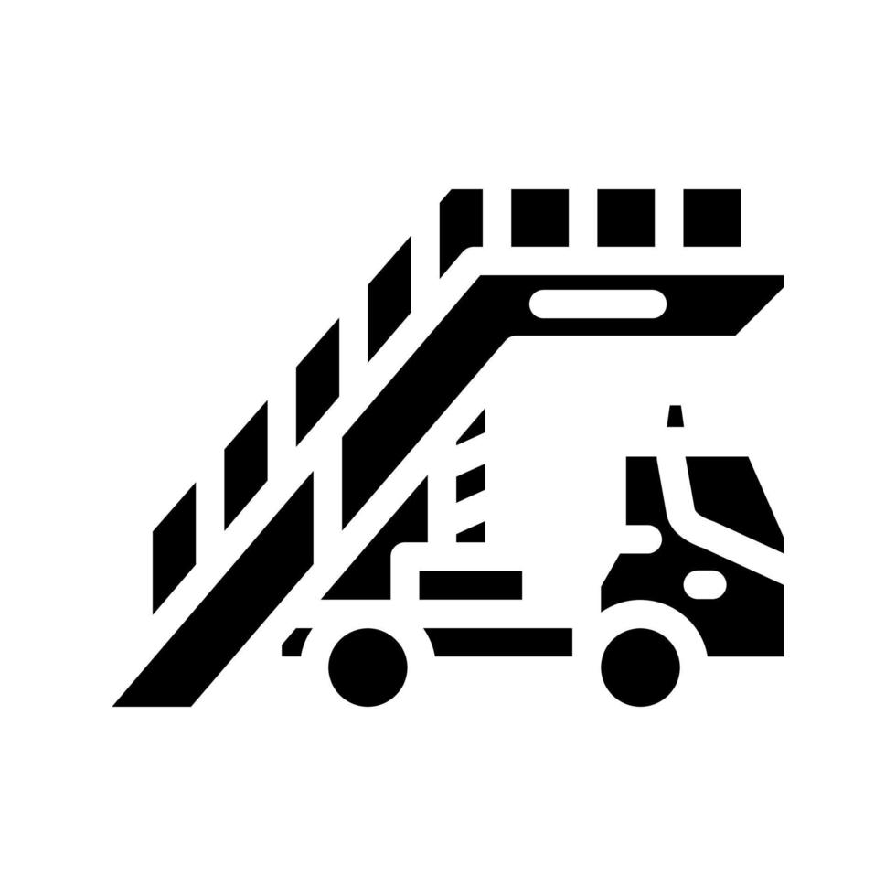 ladder airport equipment glyph icon vector illustration