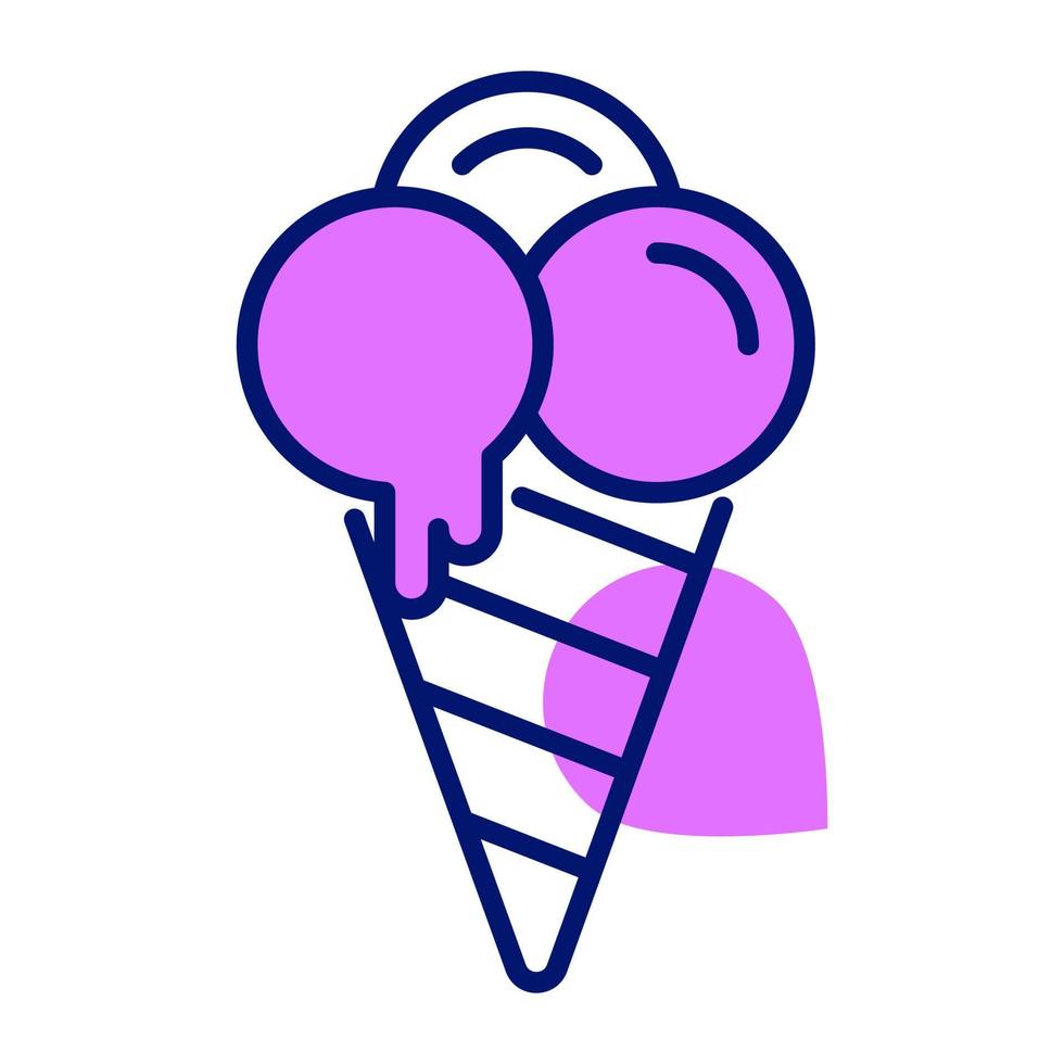 un icono de cono de helado fácil de descargar, cono de helado de tres bolas vector
