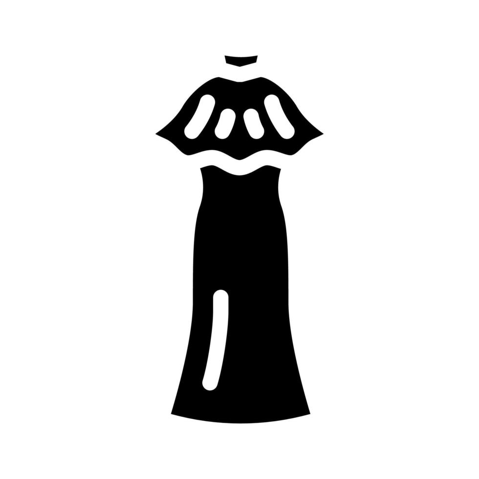 vestidos vestidos de noche prenda glifo icono vector ilustración