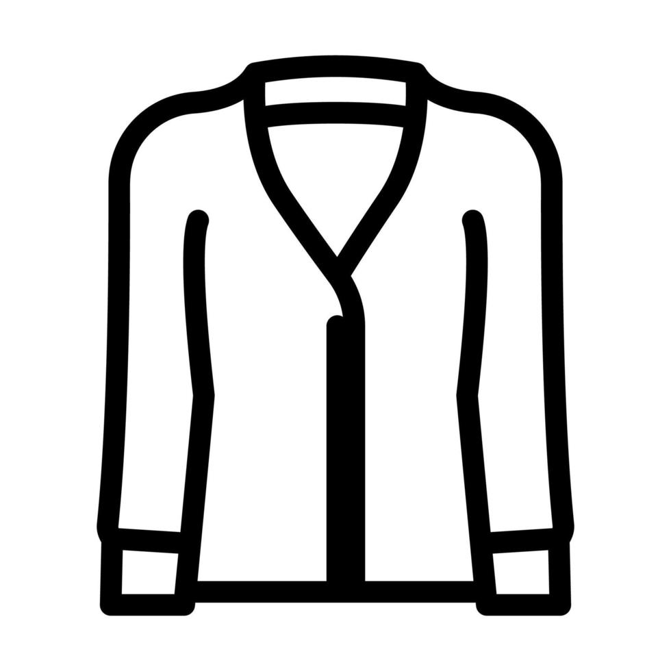 Ilustración de vector de icono de línea de ropa cardigans