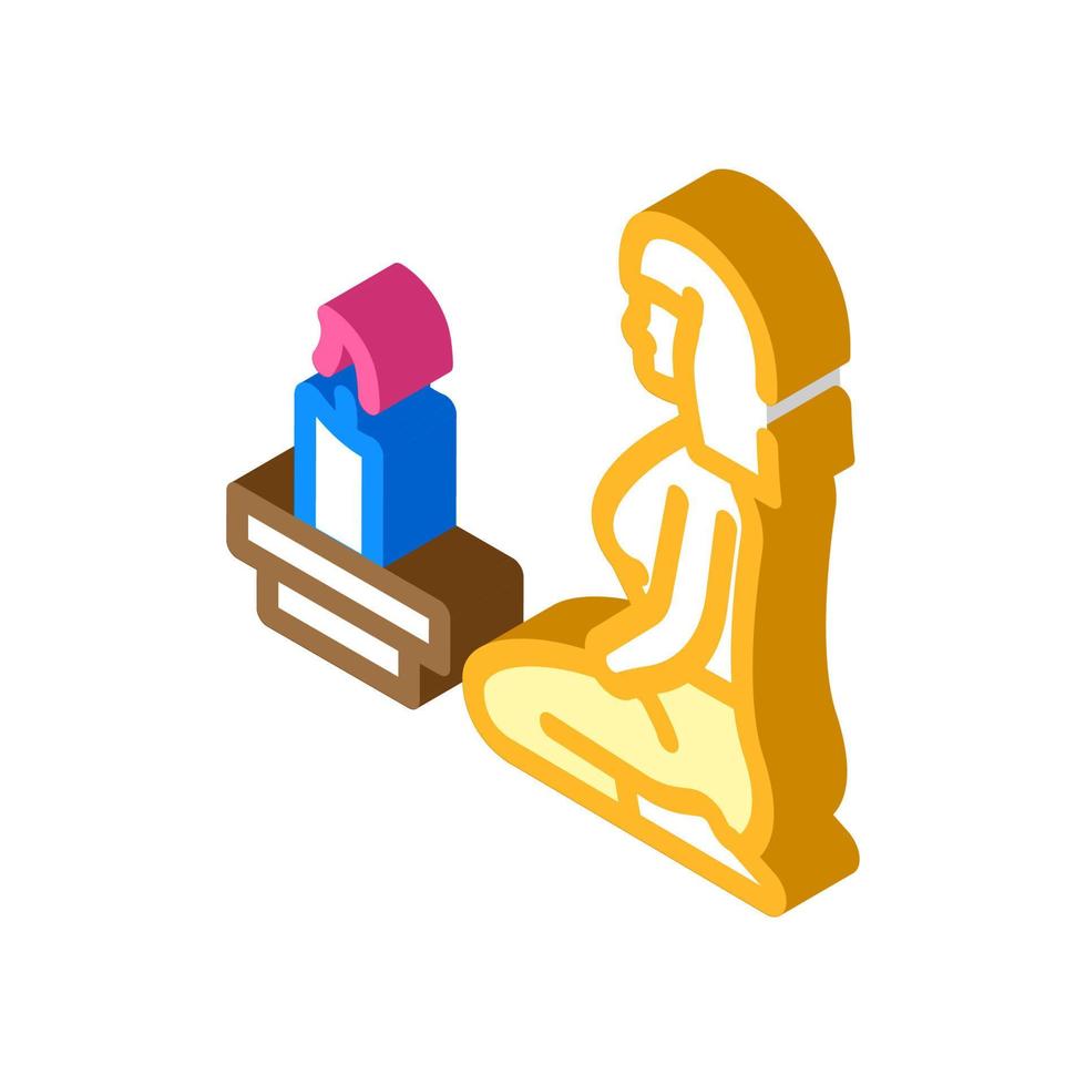focused meditation isometric icon vector illustration