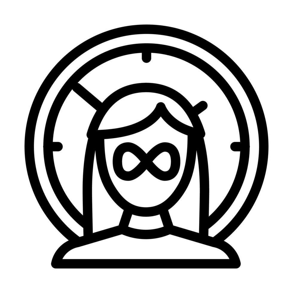 lack of sense of time line icon vector illustration