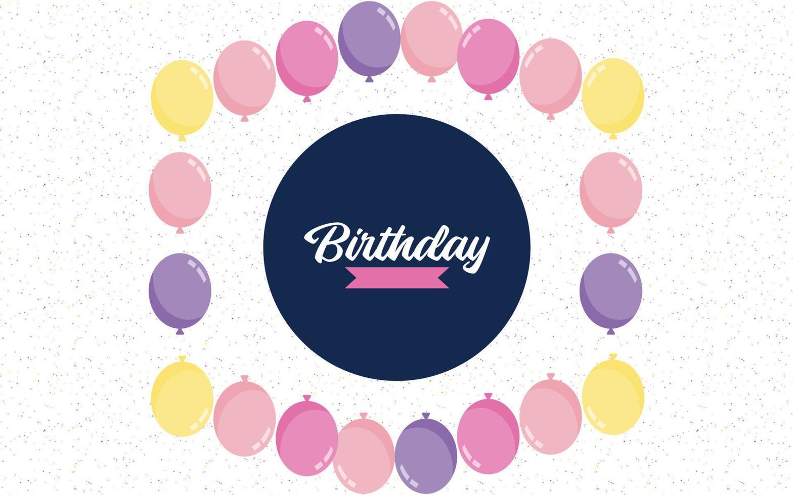 Happy Birthday lettering text banner with balloon Background vector