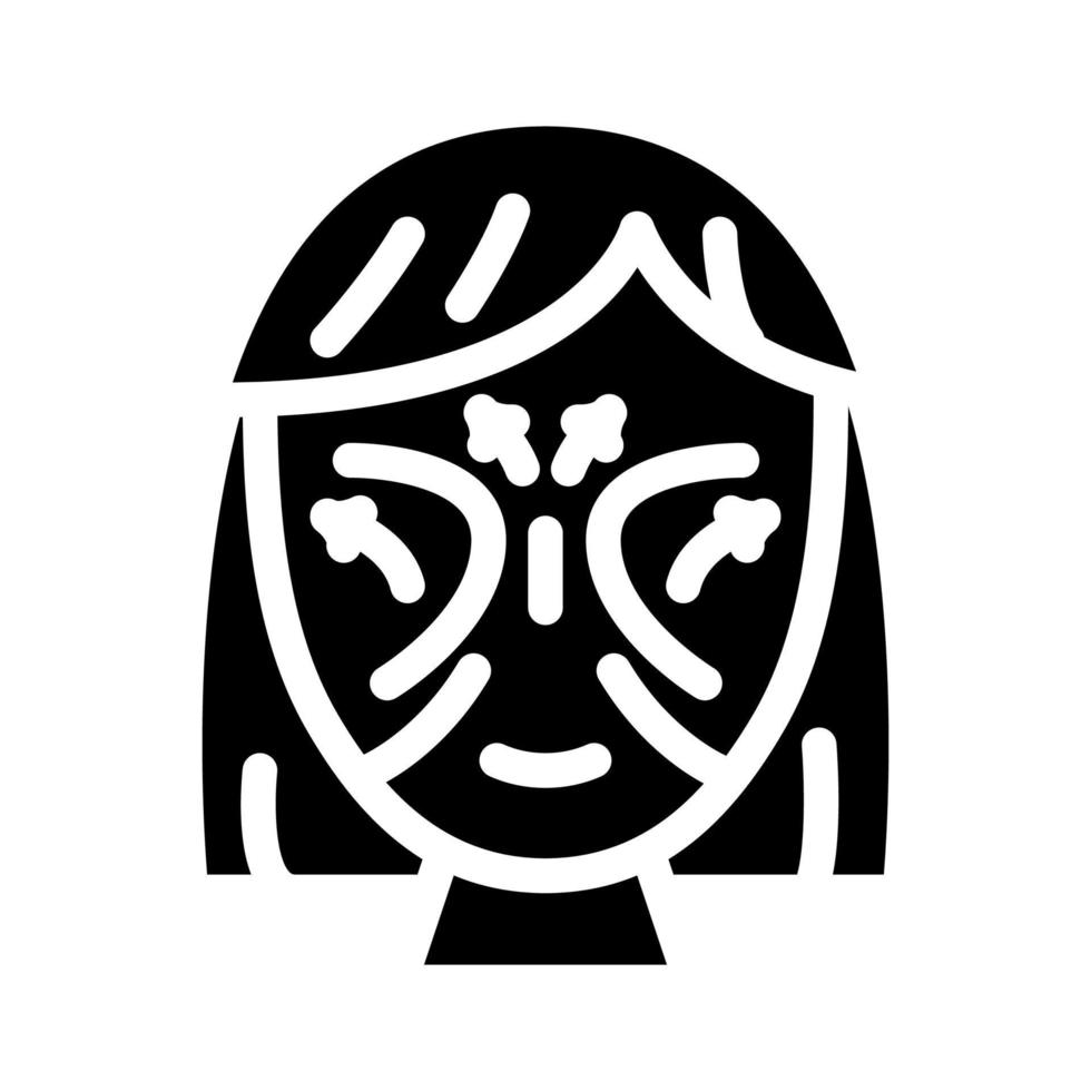 lifting face skin glyph icon vector illustration