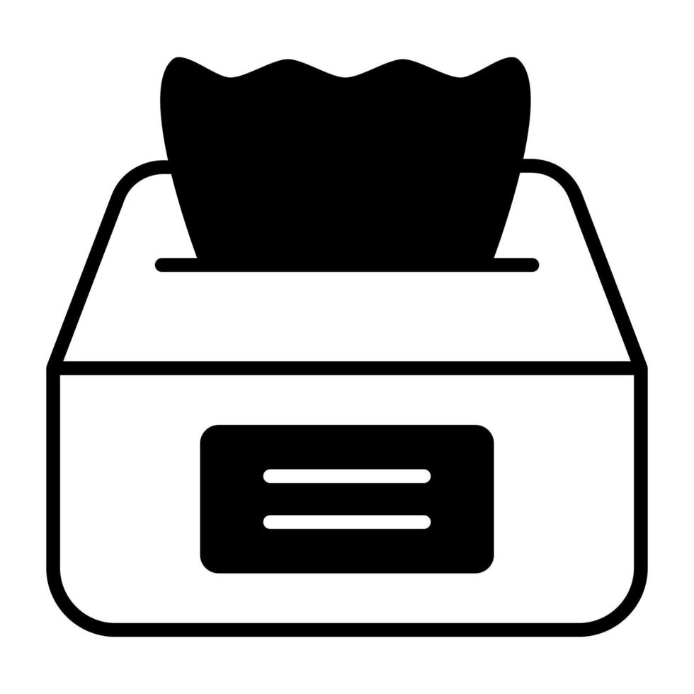 Tissue box vector design, trendy icon of hygiene napkin