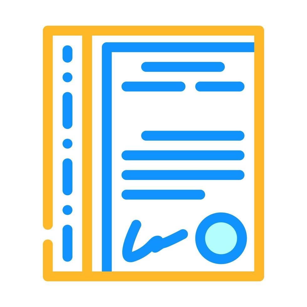 archivo con documento papelería accesorio color icono vector ilustración