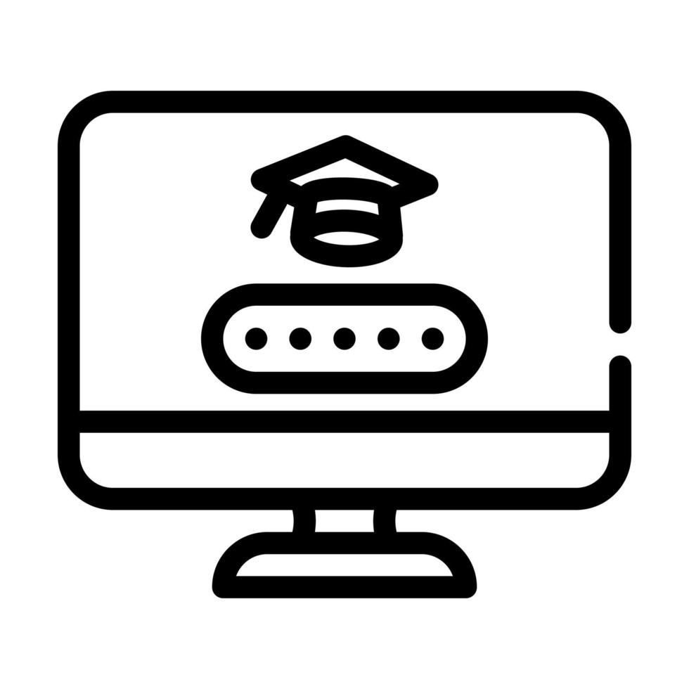access password for online education cabinet line icon vector illustration