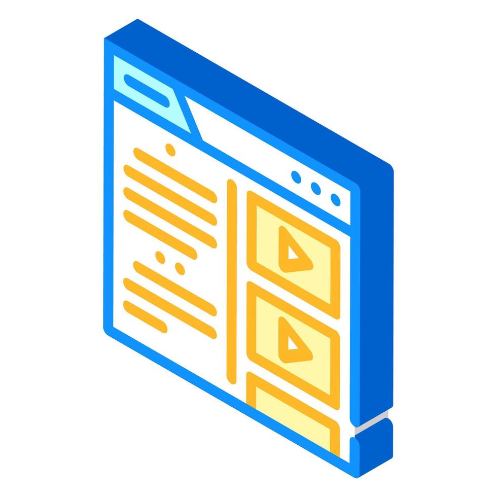 online video courses isometric icon vector illustration